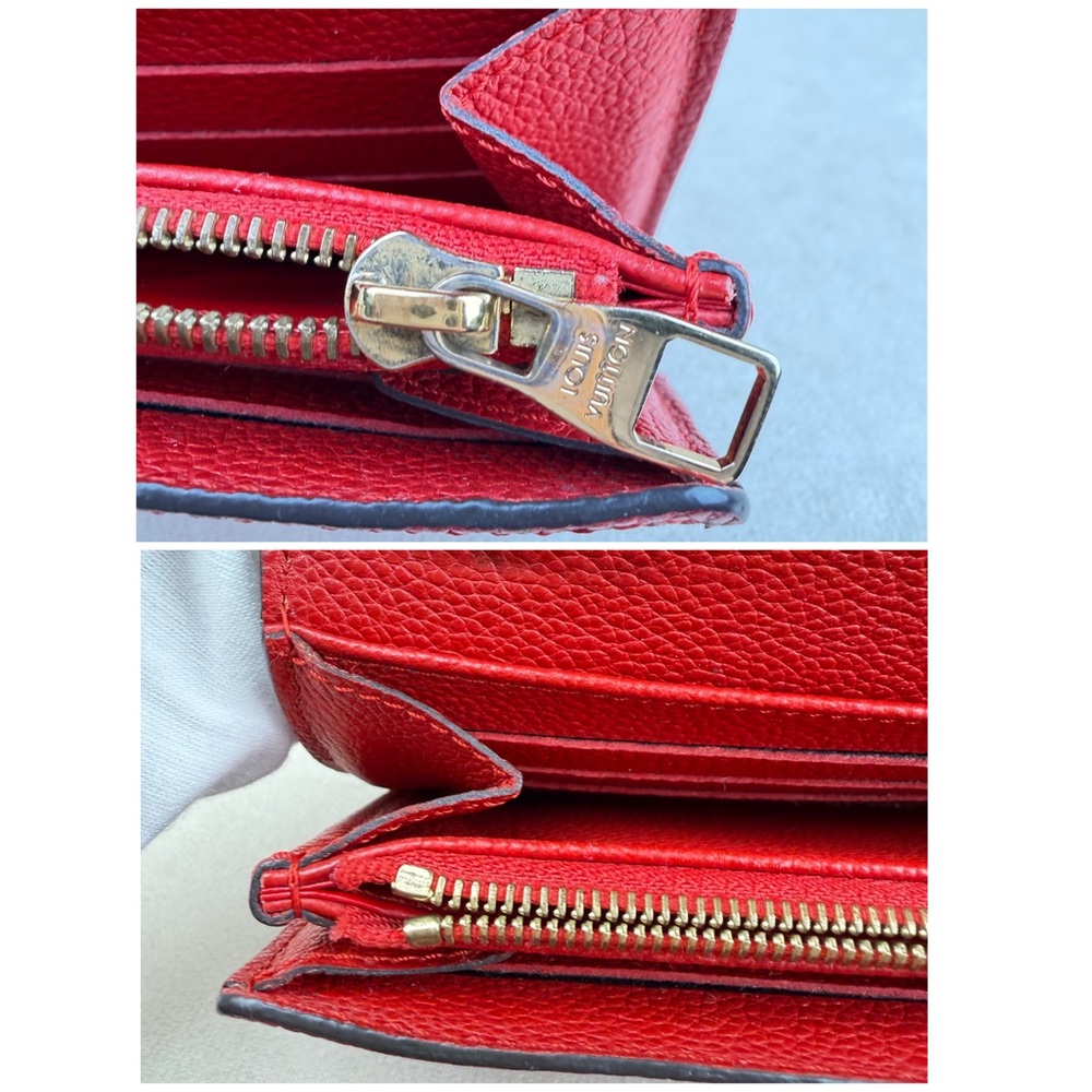 Louis Vuitton Red Empreinte Sarah Long Wallet GA2106 Initials A.M. - Picture 16 of 16